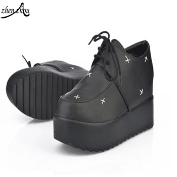 

2019 free freight Women's shoes new style vintage locomotive inside the department with thick bottom Single shoes
