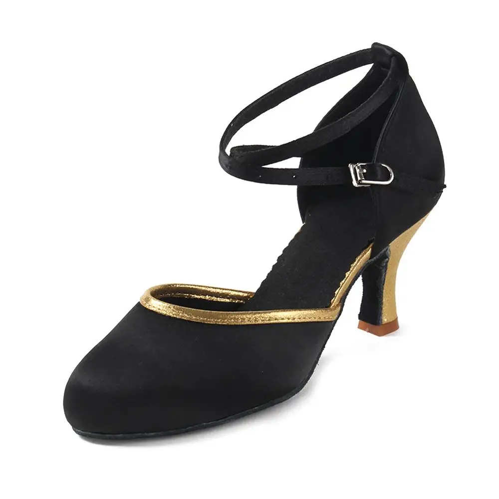 Обувь для танцев для женщин; Лидер продаж; брендовая Современная обувь для танцев; обувь для сальсы, бальных танцев, Танго, латинских танцев для девочек, женщин; - Цвет: Black gold  5cm