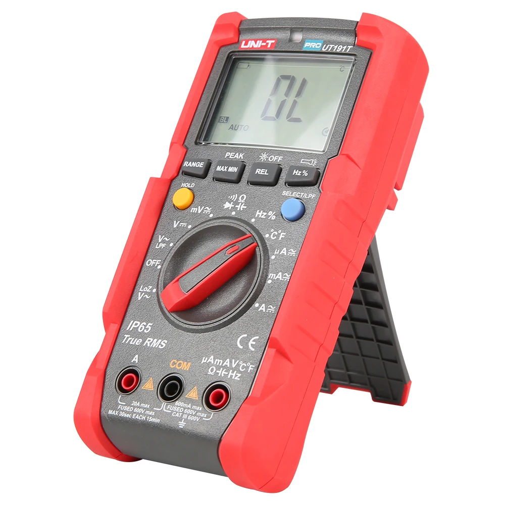 

UT191T Digital Multimeter Voltmeter Ammeter True RMS 6000 Counts Multi Meter Duty Cycle Temperature Diode Tester with Flashlight