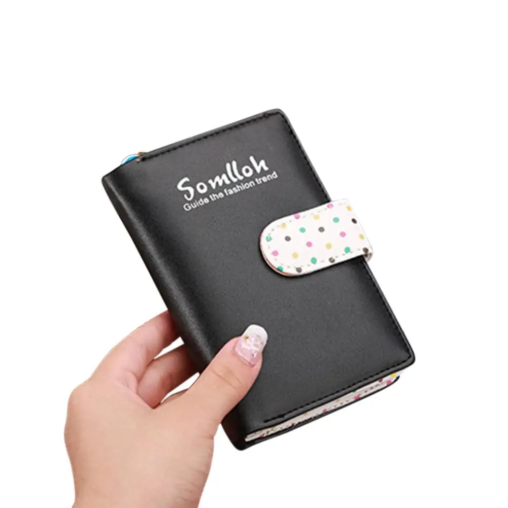 PinShang Lady Cute Wave Point Buckle Design Fashion Purse Coins Pouch