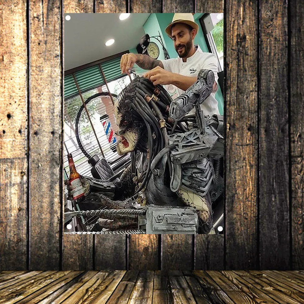 

Barber Shop Shaving Tattoo poster flag banner tapestry Hanging painting wall hanging Hairdresser's Background decor cloth