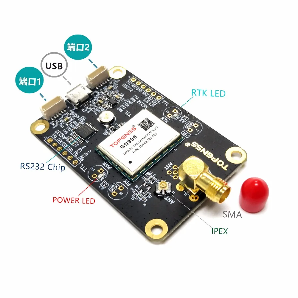 ZED-F9P дизайн высокой точности позиционирования Доска модуль GNSS антенна
