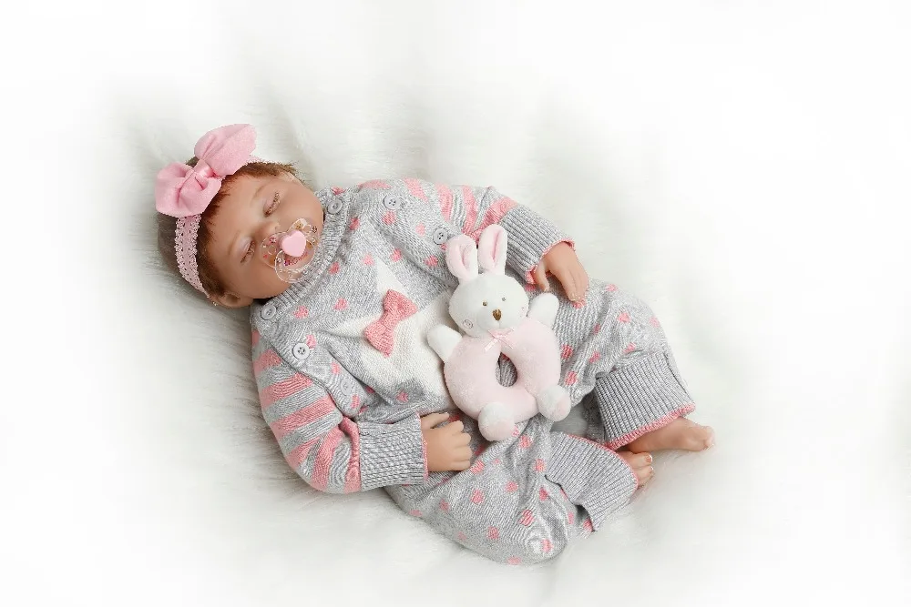 SanyDoll 22 дюйма 55 см хит продаж цельное Силиконовое детское красивое платье милая