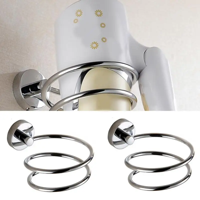 1PC Wall Spiral Blow Dryer Stand Flat Hair Organizer Door Ring Dryer