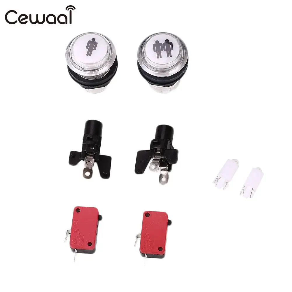 

LED Light Arcade Push Button 1 Player + 2 Player Coin Button Switch Kit