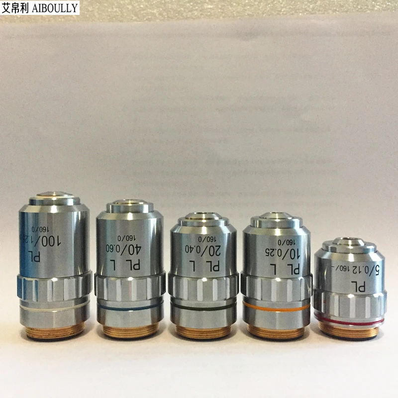 

AIBOULLY 5x Long Working Distance Flat field Achromatic 100X Objective Lens Analysis of Nonferrous Metals Mineral Structure 10x