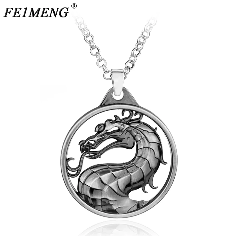 

Fight Technology Game Mortal Kombat Necklaces Dragon Jane Empire Pendant Necklaces For Men Fashion Choker Fashion Jewelry