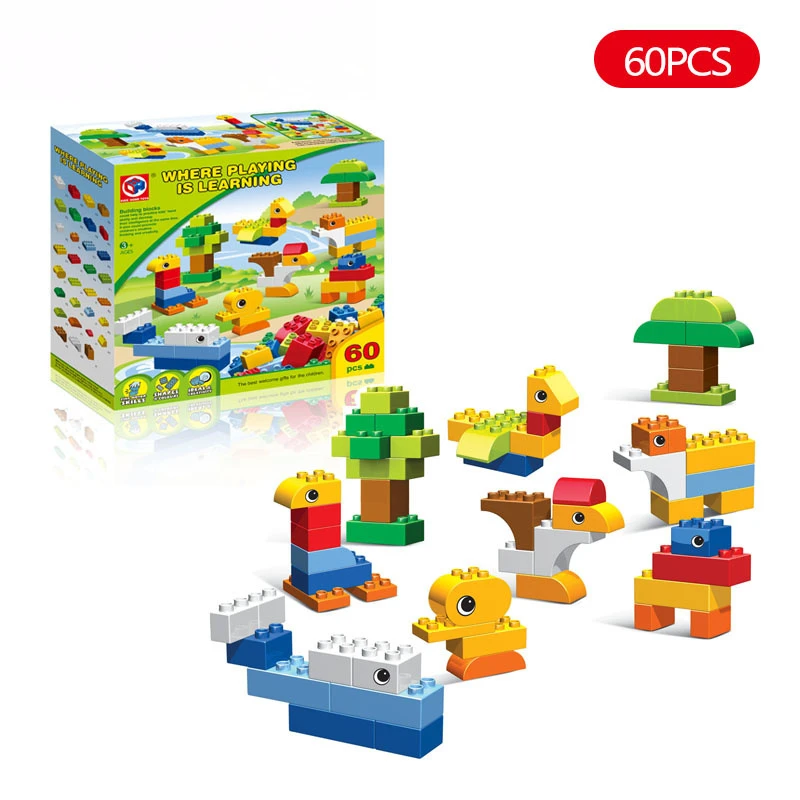 60pcs Zoo Animal Building Blocks Toy Set Large particles Animal Model