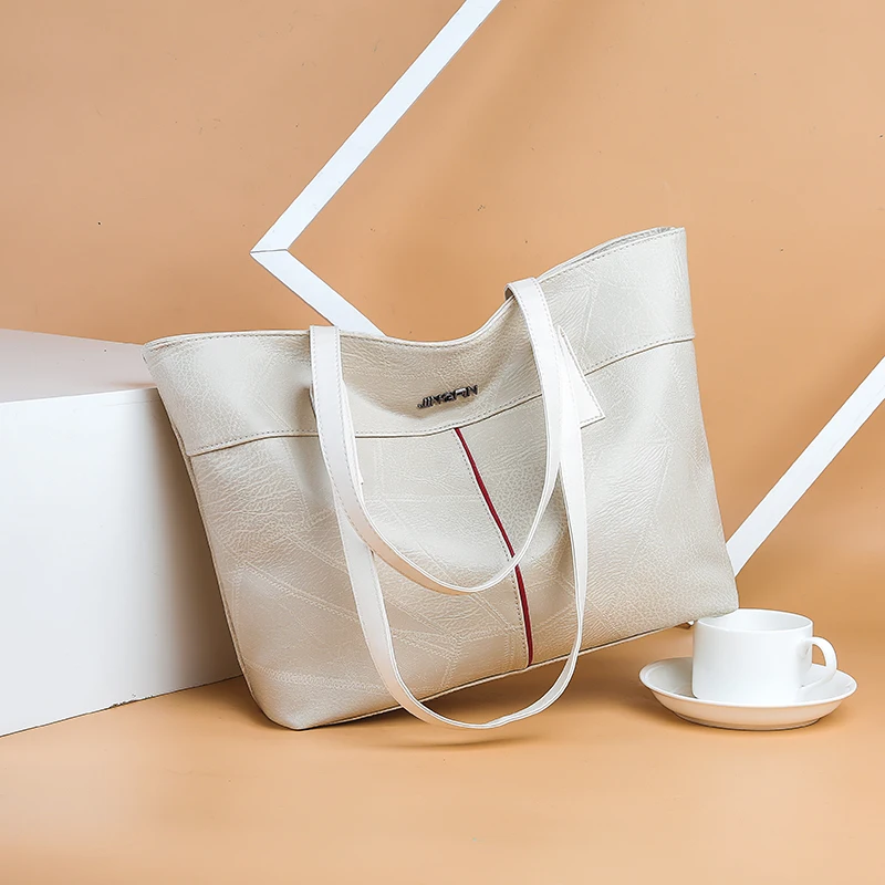 

Bags For Women 2019 Famous Brand Luxury Handbags Women Bag Designer PU Leather Beige Pink Women Big Shoulder Bags bolso mujer