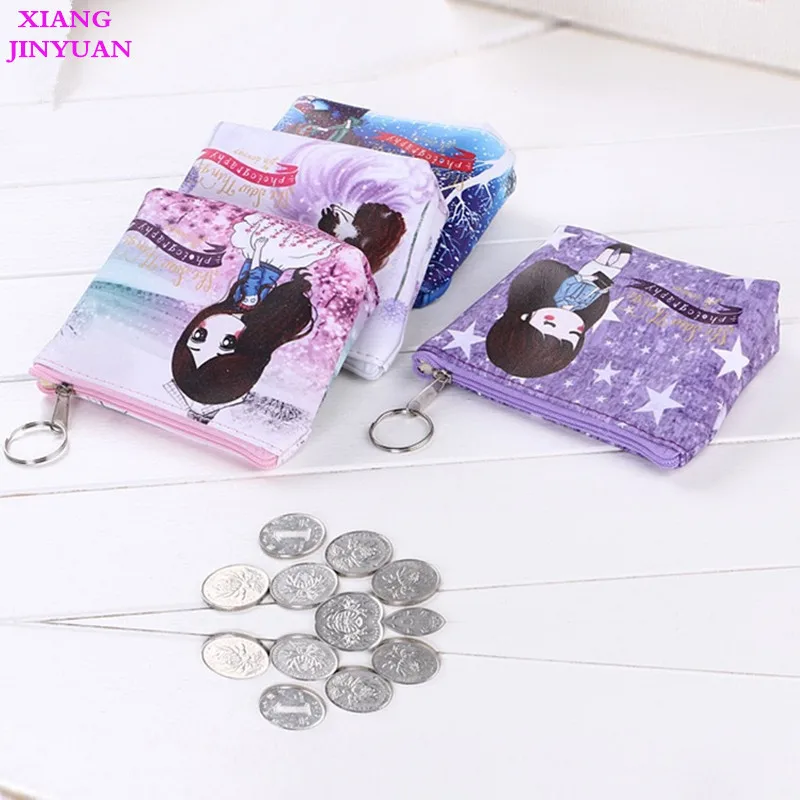 2018 Весна Bew мультфильм ноль бумажник и кошелек Для женщин Мода монет милые девушки молния Key Holder фиолетовый в Корейском стиле мини сумки