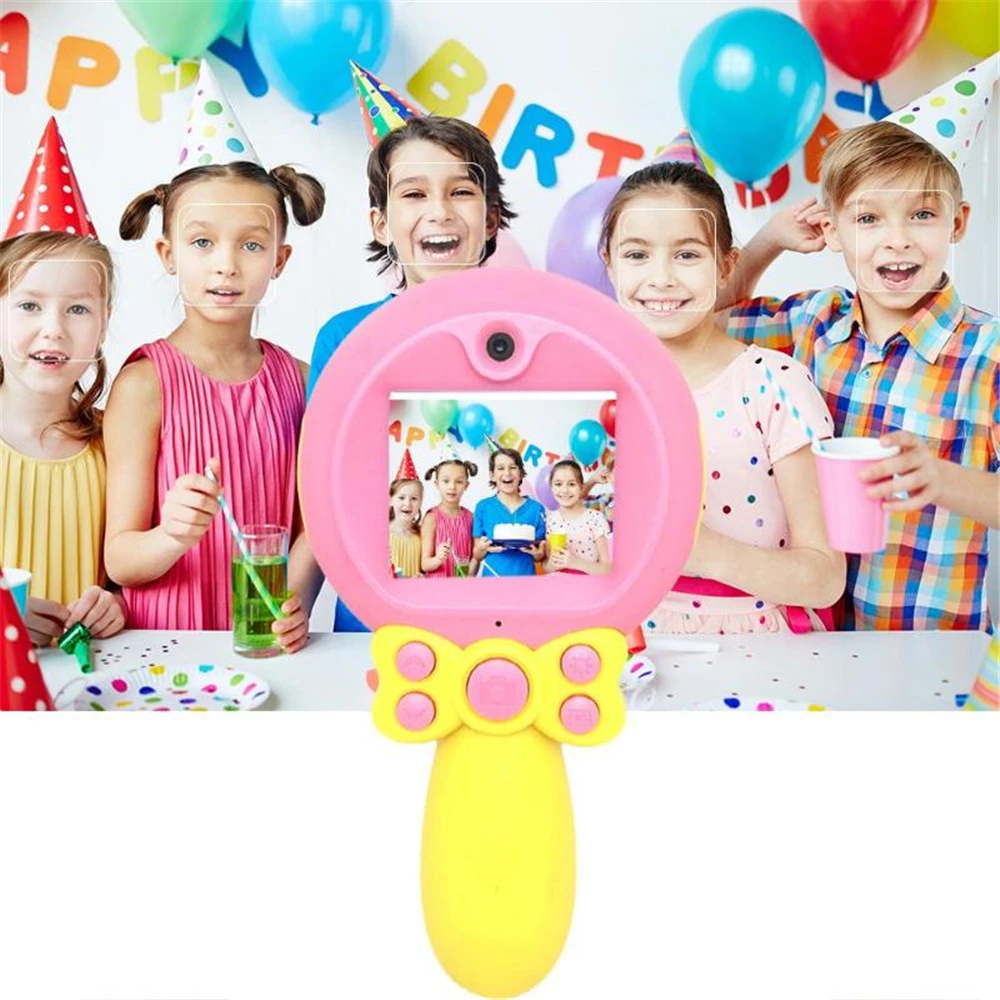 

Fashion 2 Inch Color Screen 1080P HD Dual Lens Digital Video SLR Children Camera camara de video, games play Pink/Blue GT