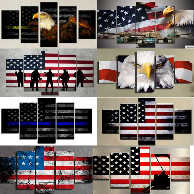 

fuii square Diamond embroidery 5D DIY Eagle & National Flag diamond painting Cross Stitch Multi-picture home decoration