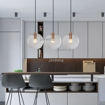 

Nordic Led Pendant Light Loft Study De Modern Hanglamp Creative Living Room Luminaria Cafe Decorative Glass Ball Industrial Lamp