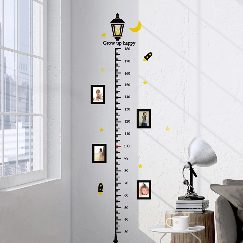 

[SHIJUEHEZI] Street Light Height Measurement Wall Stickers PVC DIY Children Wall Decals for Kids Rooms Baby Bedroom Decoration