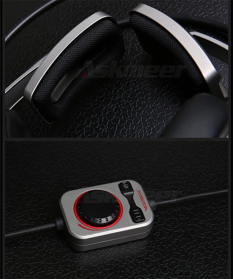 XIBERIA S21 игровая гарнитура 7,1 объемный звук стерео наушники с микрофоном светодиодный светильник для компьютера геймера USB игровая гарнитура