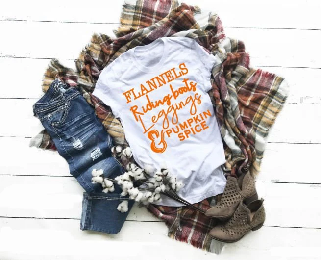 

Flannels riding boots Leggings Pumpkin Spice quote t-shirt women fashion slogan grunge harajuku Thanksgiving new tee party shirt
