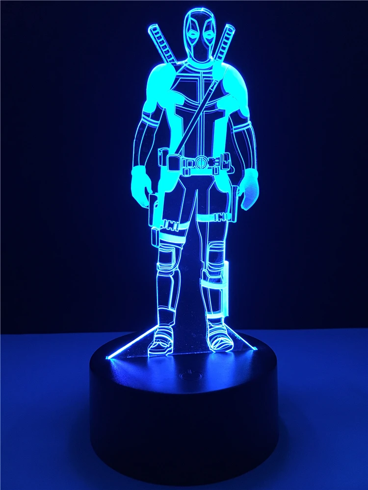 

Creative Deadpool 3D Lamp Desk Decorative Atmosphere Gradient Table Lamp Lighting Birthday Gift Night Light USB LED Multicolor