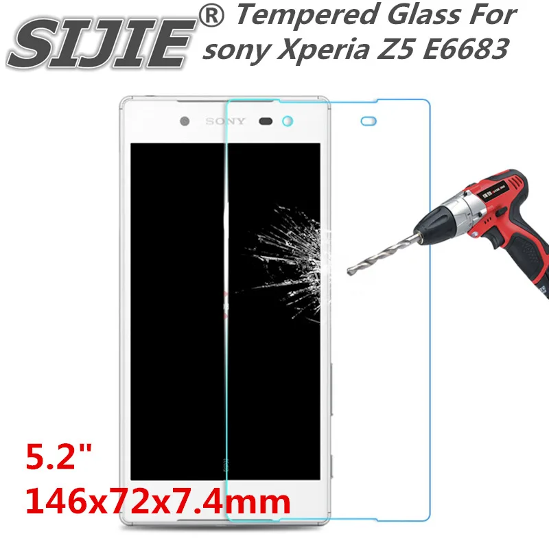 

Tempered Glass For sony Xperia Z5 E6683 5.2 inch Screen protective cover toughened case 9H on crystals thin clear Transparent