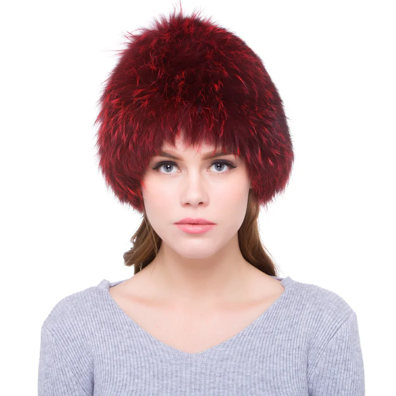 

HDY18-23 European and American New Fashion Winter Hat Women Natural Fur Cap Fox Fur Skullies Ladies Beanies