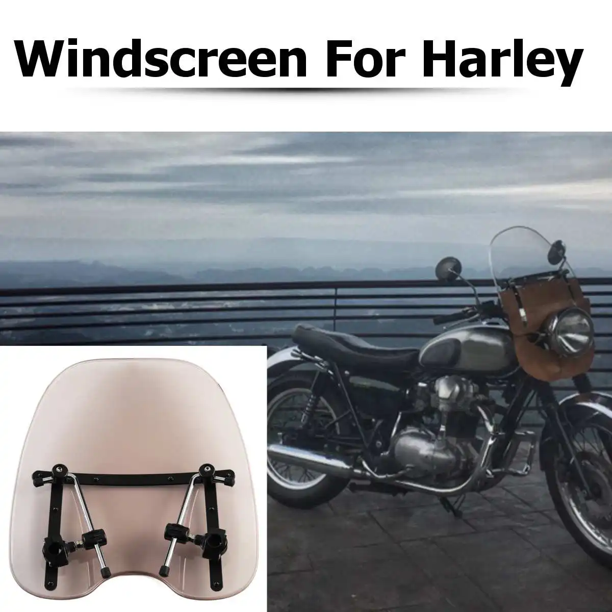 

For Harley-Davidson Clear Brown Motorcycle Windscreen High Modulus Durability Light Weight Absorb Vibration at High Speeds