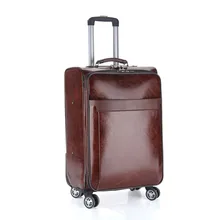 Деловая Повседневная дорожная сумка для багажа, мужская сумка на колесиках 20, 24 дюйма, сумка на колесиках с масляной кожей, сумка на колесиках