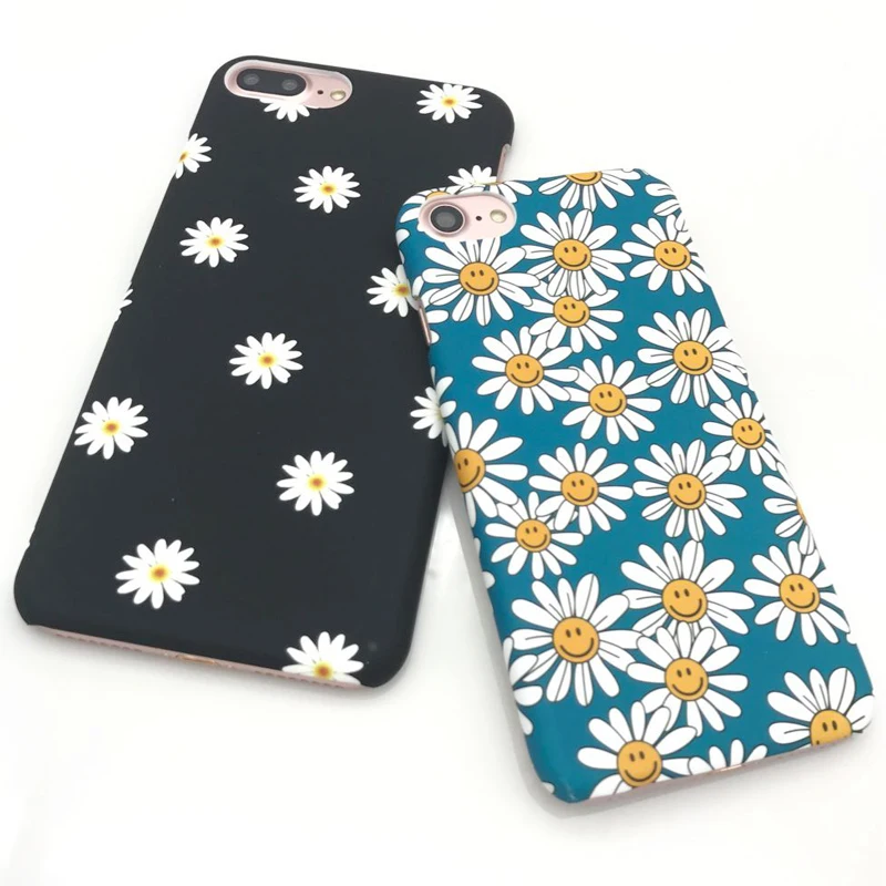 

LACK High quality Lovely Daisy Floral Pattern Case For iphone 7 Ultra-thin frosted Phone Cases For iphone 7 Plus Cartoon Flowers