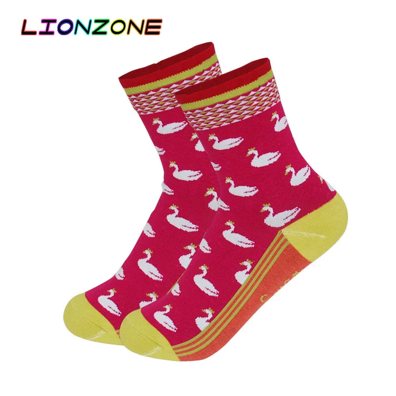LIONZONE Лебеди носки с животными ногами 4 цвета Doces Japoneses Calcetines Веселые женские |
