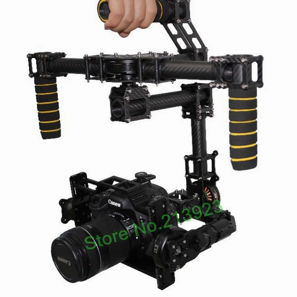 

DYS DSLR Handle Camera 3 Axis Brushless Gimbal Carbon Mount + 32 bits AlexMos Controller + 3 Motor CANON 5D MarkII