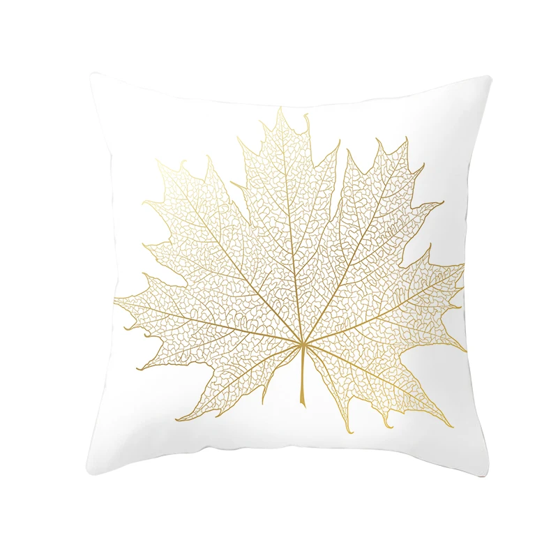 Скандинавском стиле персиковая кожа Чехлы для подушек золотой лист печать серии наволочка диван модные домашние мягкие Аксессуары