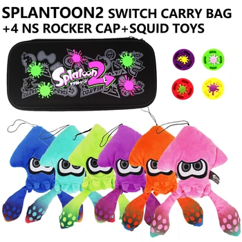 

3 in 1 Nintend Switch Accessories Travel Carrying Bag NS Bag Game Splatoon2 Case & Splatoon2 Plush Toys& Rocker Caps for NS GIFT