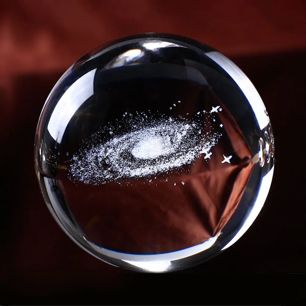 ball Only 6 см Глобус галактика миниатюры хрустальный шар 3D лазерная гравировка модель планет стеклянный шар Сфера украшение дома украшения подарки - Цвет: ball Only