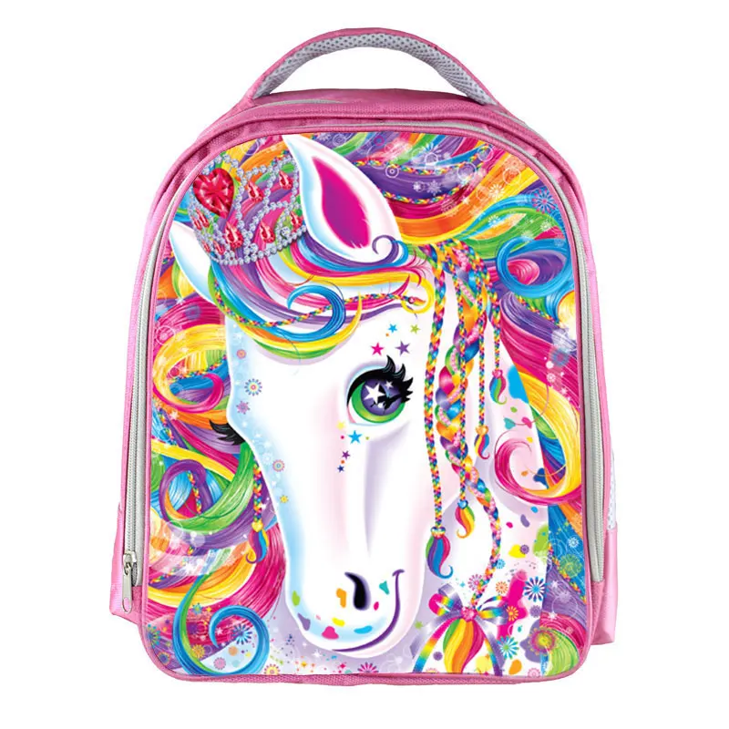 يونيكورن على ظهره للفتيات الفتيان الحيوان حقيبة cartable الشقي الأطفال الحقائب المدرسية Kawaii mochila الصغار الكرتون رياض الأطفال حقيبة