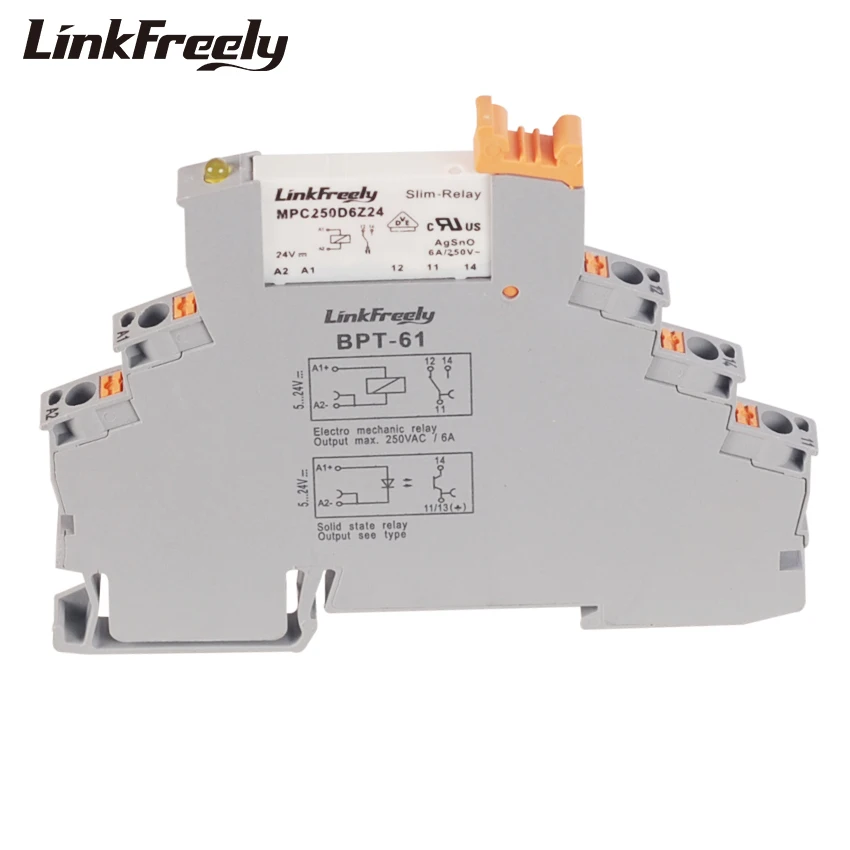 

MPC250D6Z24BPT Plug-in Spring Connected Industrial Relay 24V 12mA Input 250VAC/30VDC 6A Output Ultra-thin Voltage Relay Module