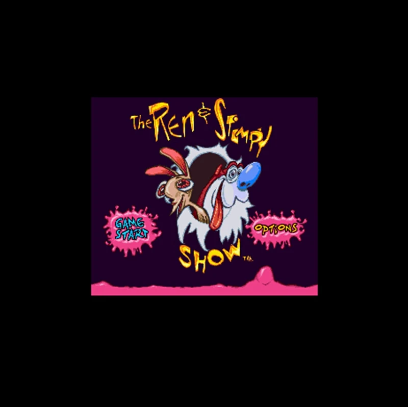 Ren & Stimpy Show, The - Time Warp 16 Bit Big Grey Game Card Per Ntsc Game Player Drop Shipping