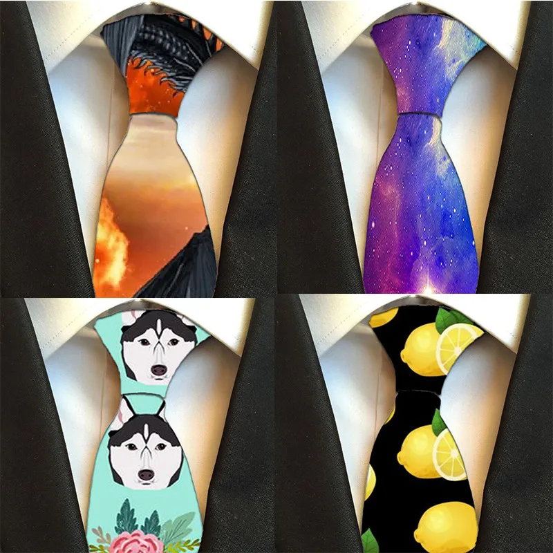 

Men Tie Polyester 2019 Funny Neck Ties 8cm Animal Picture Printed Ties for Men Formal Business Wedding Party Gravatas 8ZJQ-LD30