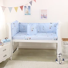 Детская кровать, милое постельное белье, комплект, дышащие защитные бамперы, кровать, хлопок, простыня, 5 шт./компл., детская кроватка, колыбель для новорожденных, мягкие постельные принадлежности