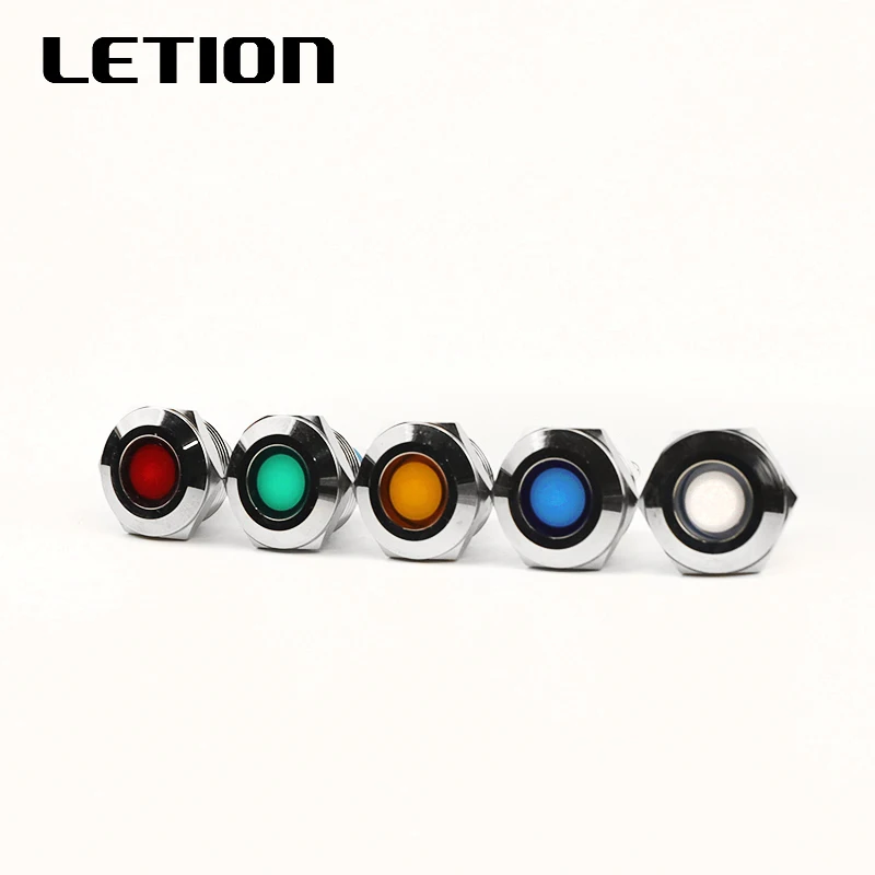

22mmLED stainless steel metal indicator lamp power supply indicator lamp waterproof and fire-proof 6V12V24V220V LETION22-D
