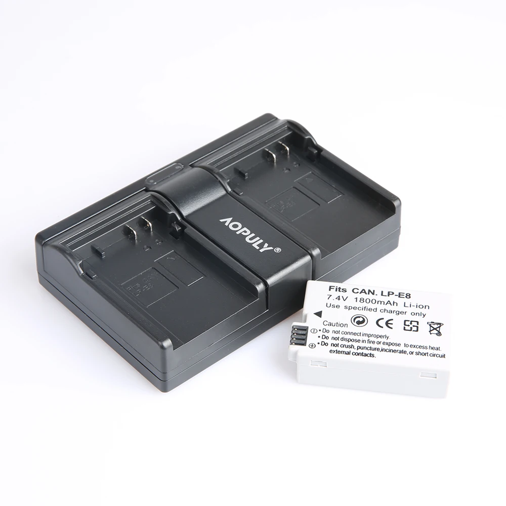 1 шт. AOPULY LP-E8 LP E8 батарея + USB двойное зарядное устройство для Canon 550D 600D 650D 700D Digital X4 X5