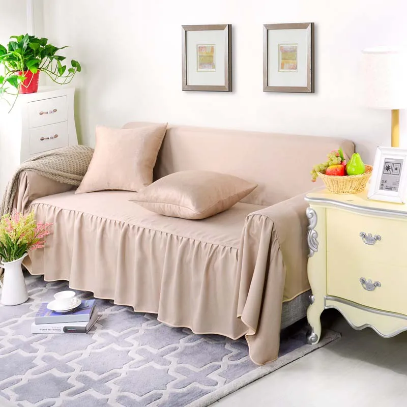 

1/2/3/4 Candy Color Stretch Chaise Longue Sofa Slipcover Single Seat Protector Cushion Cover Furniture Scratch-resistant