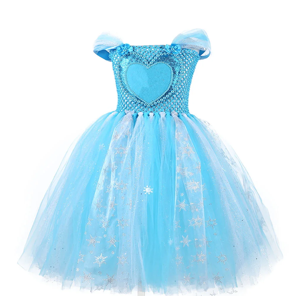 

Princess Froze Elsa Snow White Queen Cosplay Dresses for Kids Girl Froze Halloween Christmas Birthday Party Dress Girl Clothing