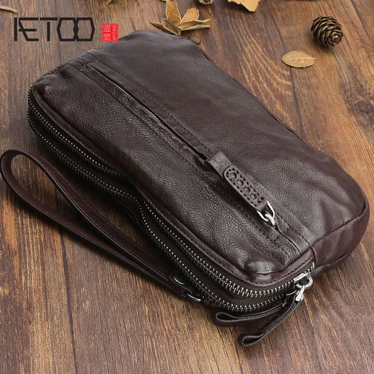 AETOO, оригинальная ручная ретро кожаная сумка, первый слой кожаного бумажника, мульти-карта, сумка-клатч, многоцелевая винтажная