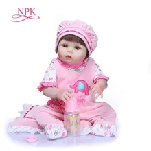 NPK 57 см полный Силиконовый Reborn Baby Doll Kid Playmate подарок для девочек винил девочка жива мягкие игрушки для Bebes Reborn Brinquedo