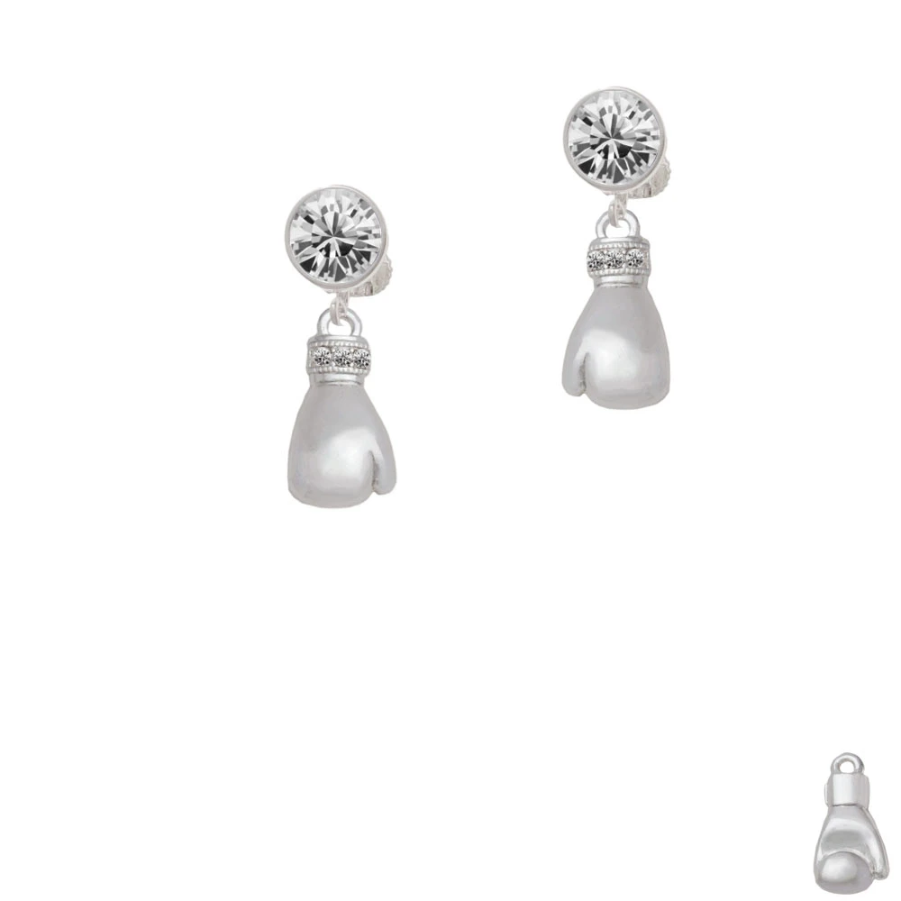 Large Boxing Glove Crystal Clip On Earrings (1)