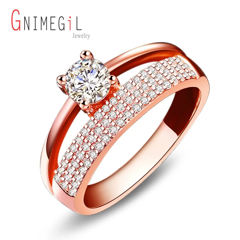 GNIMEGIL высокое качество свадебные ювелирные изделия 3 ряда австрийский Фианит
