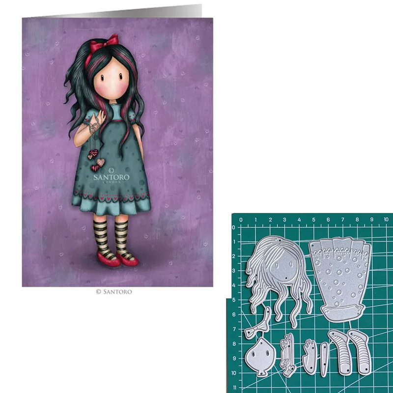 

Metal Cutting Dies Little Doll Girl Heart Scrapbooking Craft Dies Lovely Doll Cut die Embossing Stencils 2019 New