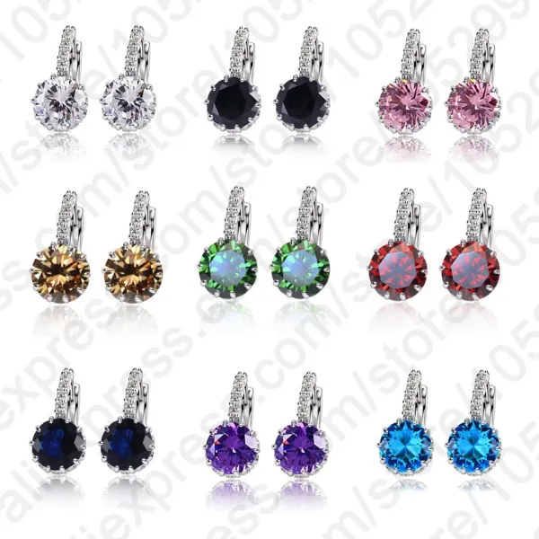 JEXXI Luxury Colorful Best Genuine 925 Sterling Silver Jewelry AAA Cubic Zirconia CZ Earrings Women Part Accessories Gift - Image 4