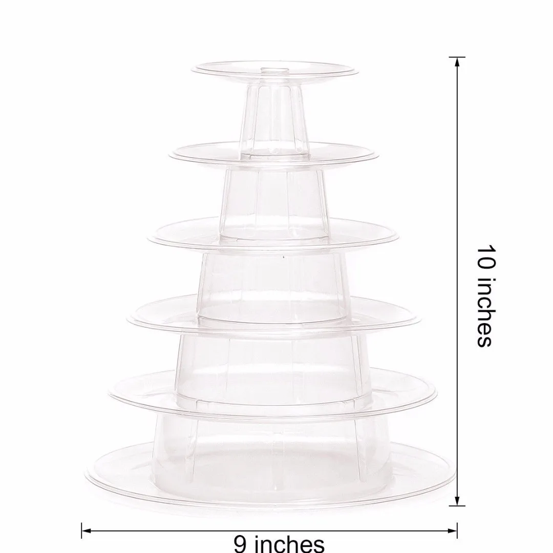 1pc Round Macaron Tower Stands 6 Tiers Tower Stand Cake Display Rack Wedding Decor Supply Birthday Party Display Stand Mayitr