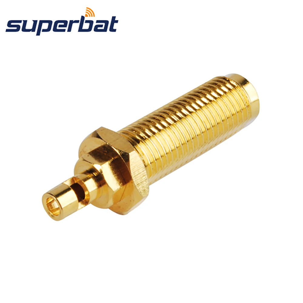 Superbat 50 ohm SMA Female Straight Crimp Attachment Long Thread 17mm RF Coaxial Connector for Cable 1.37mm 1.13mm