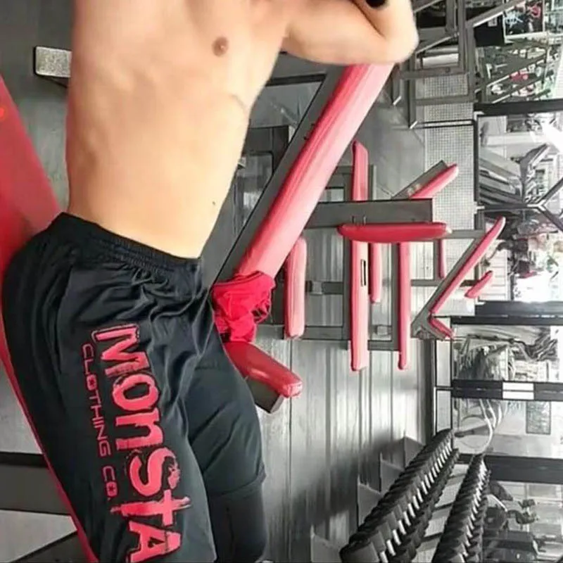 

FRMARO Fitness Clothing Fashion Mens Gyms Shorts Summer Bodybuilding Short Pants Workout Elastic Waist Beach Sweatpants