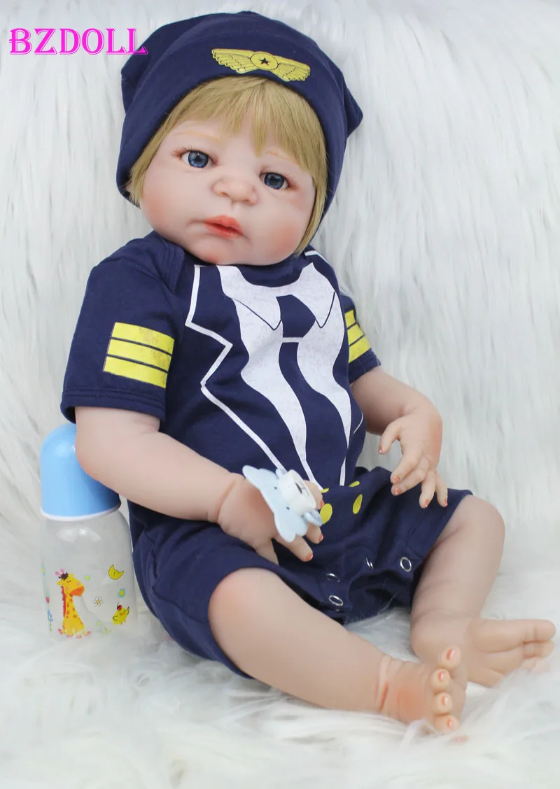 55 см полный средства ухода за кожей силиконовые Reborn Baby Doll игрушки 22 дюймов красивый новорожденных Bebe мальчик младенцы кукла подарок на день